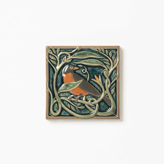 Rookwood Pottery Revival Bird Robin tile, made in Cincinnati, OH.