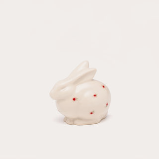 Grove Bunny Figurine, Hand-Painted Cherry Blossom