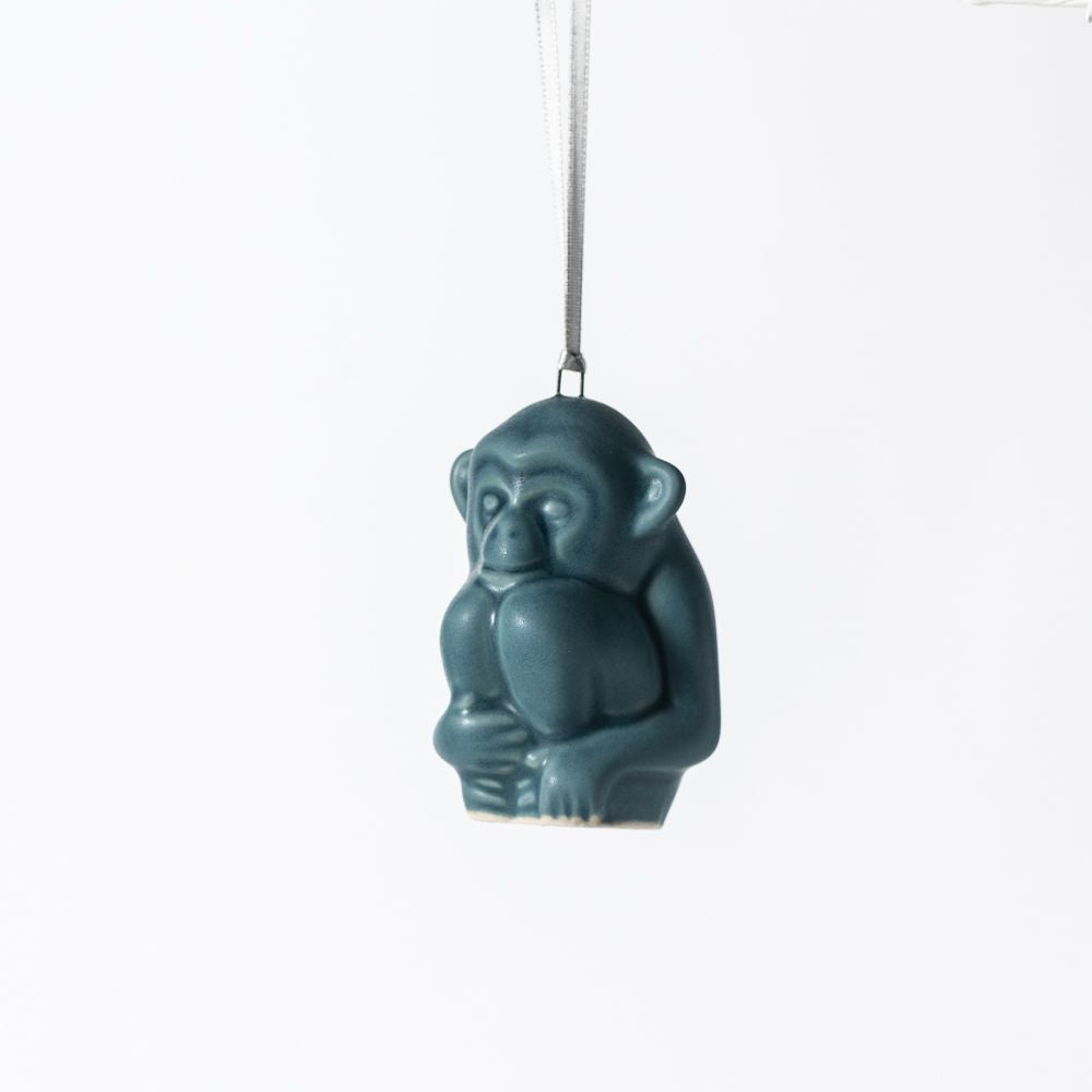 NEW! Shiri Monkey Ornament - Blue Suede