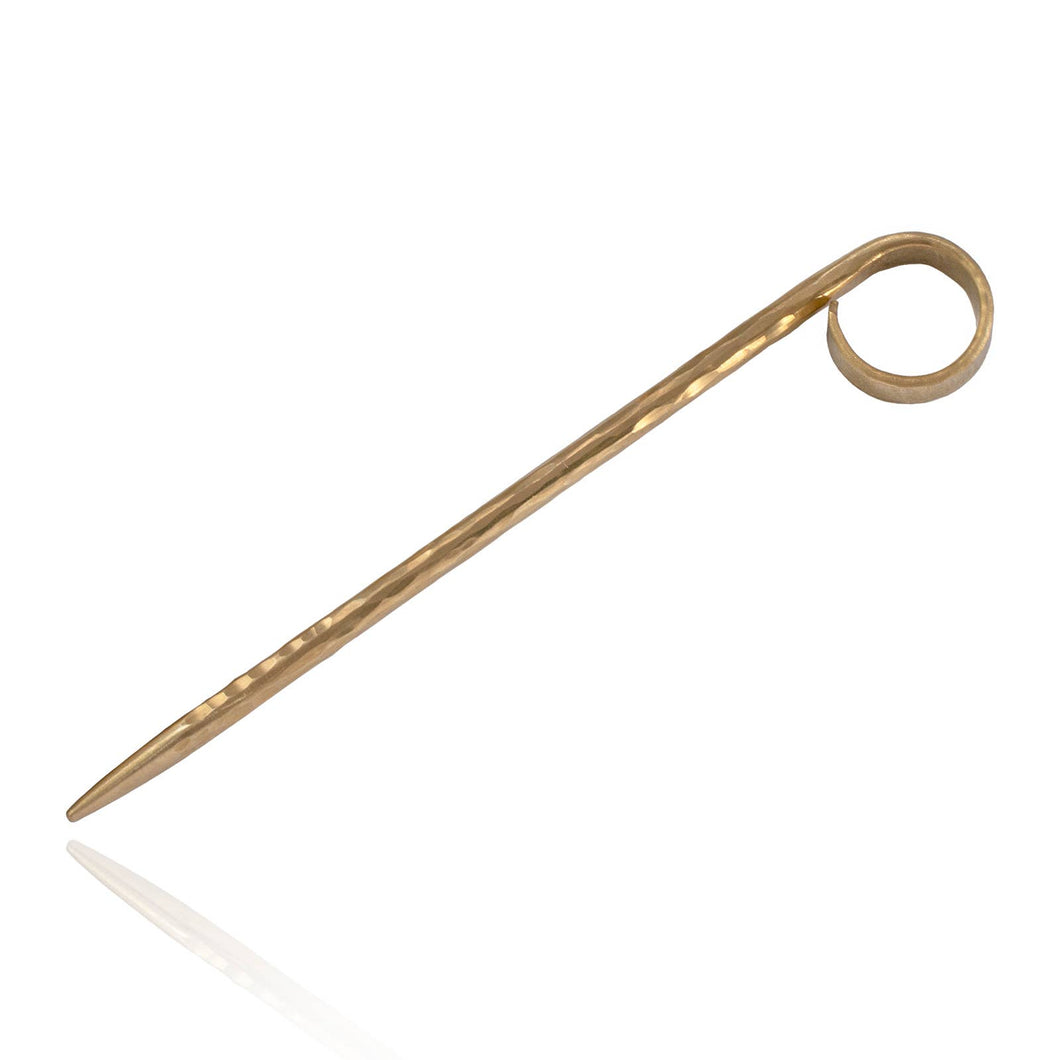 Hand Forged Loop End Cocktail Pick | Solid Brass | Approx 4