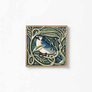 Rookwood Pottery Revival Bird Blue Jay tile, made in Cincinnati, OH