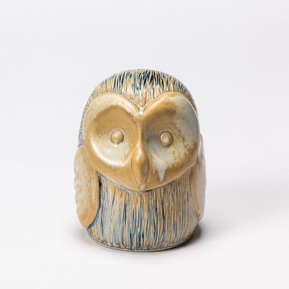 Hand Thrown Autumn's Bounty Owl #37