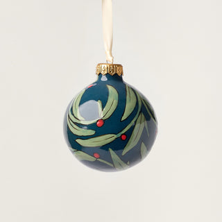 Hand-Painted Ornament, Navy Berry
