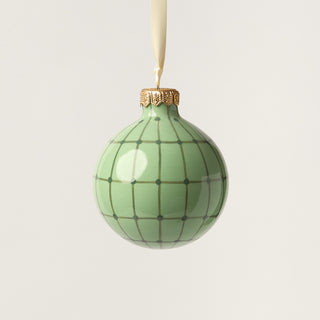 Hand-Painted Ornament, Mint Stripe
