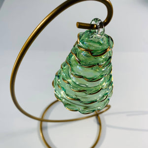 Blown Glass Ornament - Green Spruce Tree