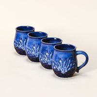 Emilia Mugs Set of 4, Cobalt