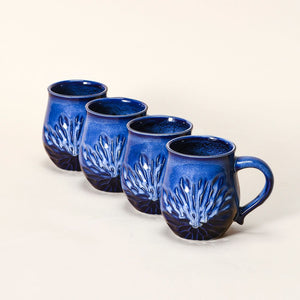 Emilia Mugs Set of 4, Cobalt