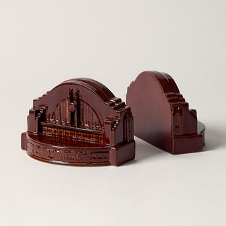 Union Terminal Bookend Set, Burnt Umber