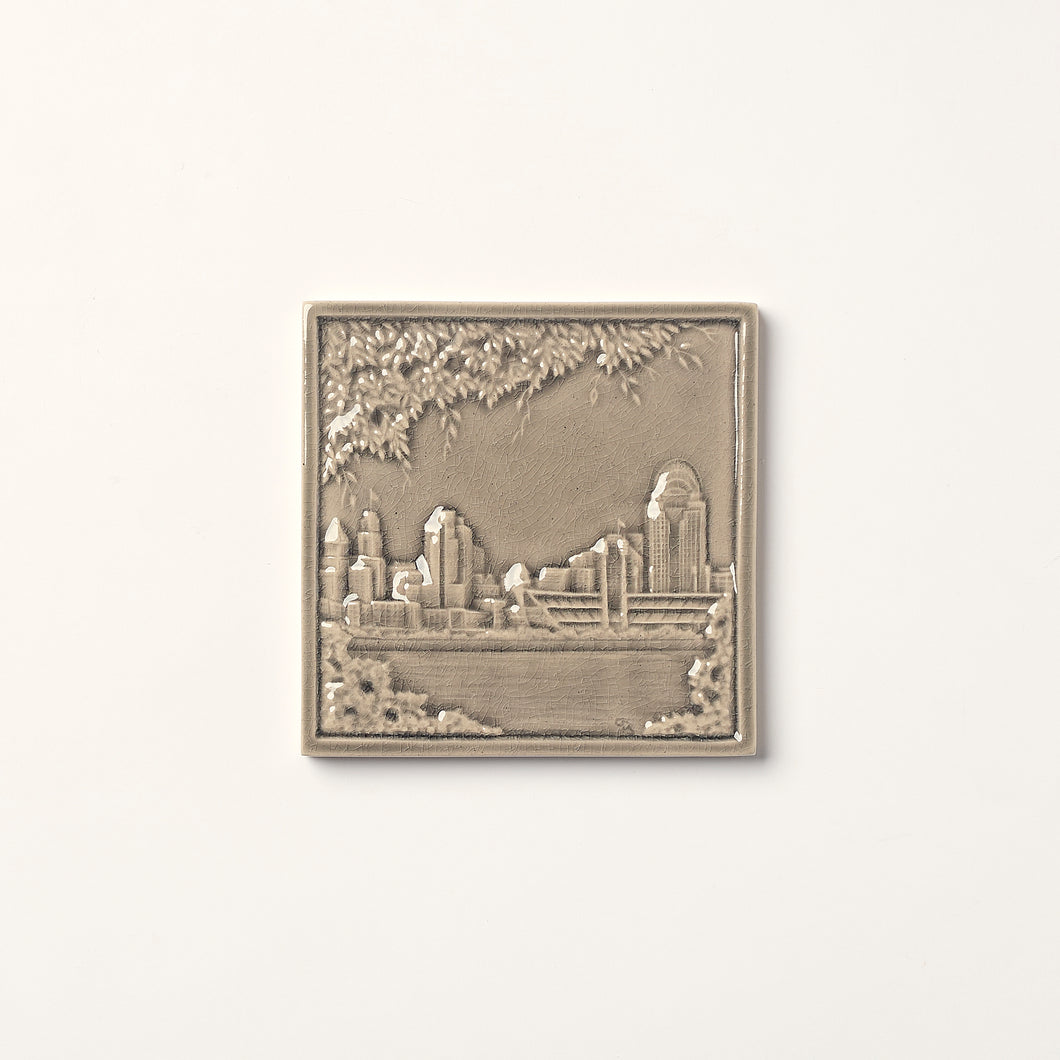 Cincinnati Skyline Tile, Stone