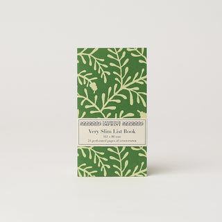 Very Slim List Book, Sprig Pea Green