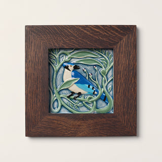 Revival Bird Tile, Blue Jay - Winterberry