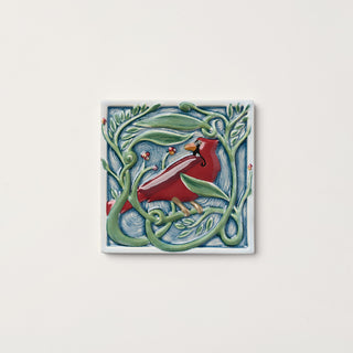Revival Bird Tile, Cardinal - Winterberry