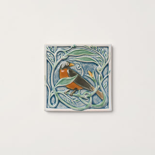 Revival Bird Tile, Robin - Winterberry