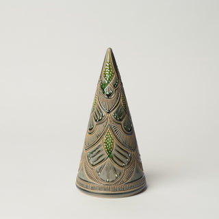 Hand-thrown ceramic Christmas tree by Rookwood Pottery