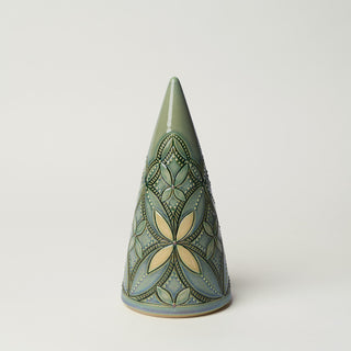 Hand-thrown ceramic Christmas tree by Rookwood Pottery