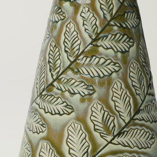 Close-up details of hand-thrown ceramic holiday tree