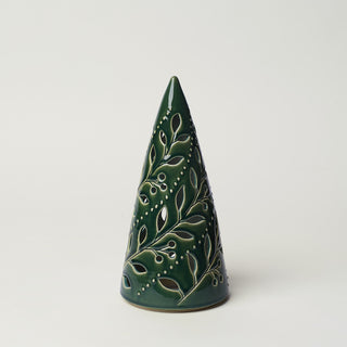 Hand-thrown ceramic Christmas tree by Rookwood Pottery