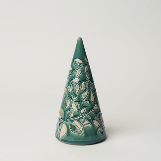 Hand-thrown ceramic Christmas tree by Rookwood Pottery