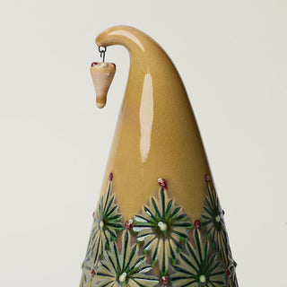 Close-up details of hand-thrown ceramic holiday tree