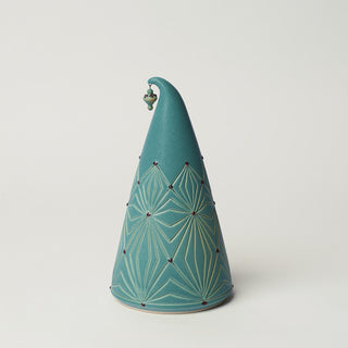 Hand-thrown ceramic Christmas tree by Rookwood Pottery