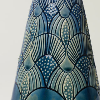 Close-up details of hand-thrown ceramic holiday tree