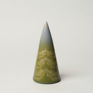 Hand-thrown ceramic Christmas tree by Rookwood Pottery