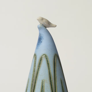 Close-up details of hand-thrown ceramic holiday tree