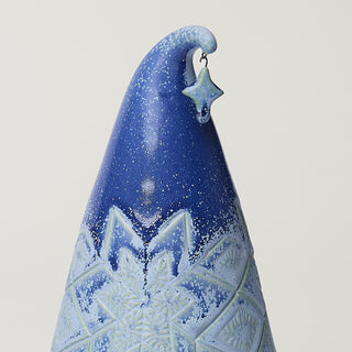 Close-up details of hand-thrown ceramic holiday tree