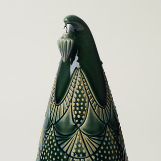 Close-up details of hand-thrown ceramic holiday tree