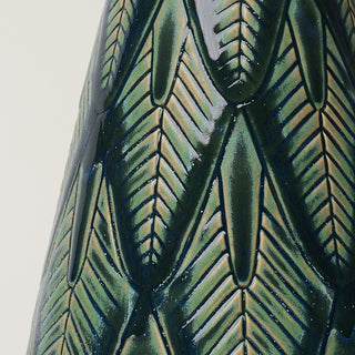 Close-up details of hand-thrown ceramic holiday tree