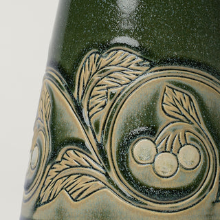 Close-up details of hand-thrown ceramic holiday tree