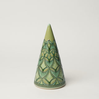 Hand-thrown ceramic Christmas tree by Rookwood Pottery