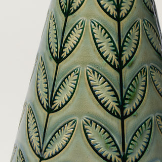 Close-up details of hand-thrown ceramic holiday tree
