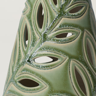 Close-up details of hand-thrown ceramic holiday tree