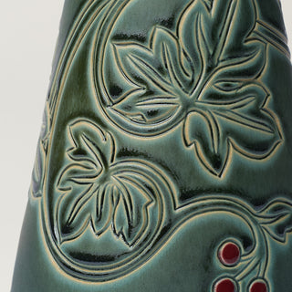 Close-up details of hand-thrown ceramic holiday tree