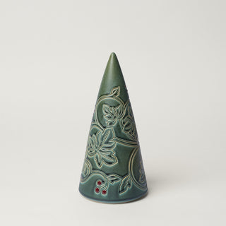 Hand-thrown ceramic Christmas tree by Rookwood Pottery
