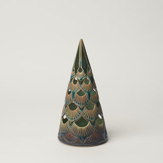 Hand-thrown ceramic Christmas tree by Rookwood Pottery