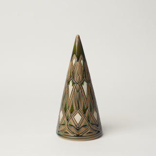 Hand-thrown ceramic Christmas tree by Rookwood Pottery