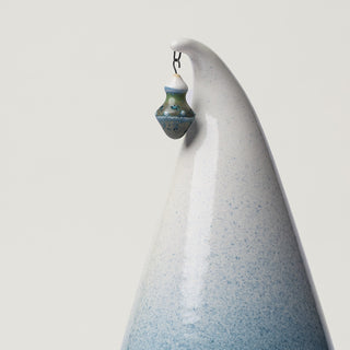 Close-up details of hand-thrown ceramic holiday tree