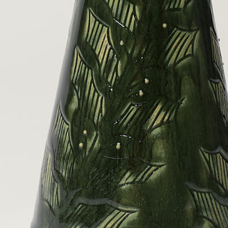 Close-up details of hand-thrown ceramic holiday tree