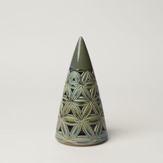 Hand-thrown ceramic Christmas tree by Rookwood Pottery