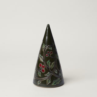Hand-thrown ceramic Christmas tree by Rookwood Pottery