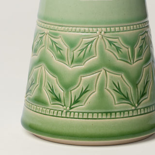 Close-up details of hand-thrown ceramic holiday tree
