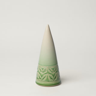 Hand-thrown ceramic Christmas tree by Rookwood Pottery