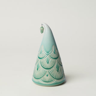 Hand-thrown ceramic Christmas tree by Rookwood Pottery