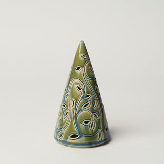 Hand-thrown ceramic Christmas tree by Rookwood Pottery
