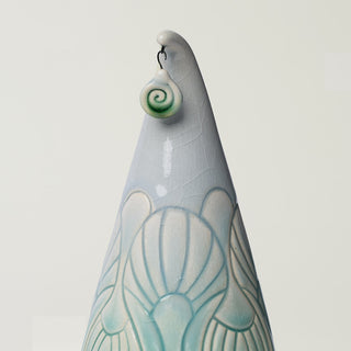 Close-up details of hand-thrown ceramic holiday tree