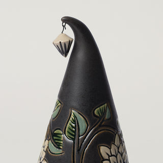 Close-up details of hand-thrown ceramic holiday tree