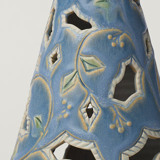 Close-up details of hand-thrown ceramic holiday tree