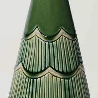 Close-up details of hand-thrown ceramic holiday tree